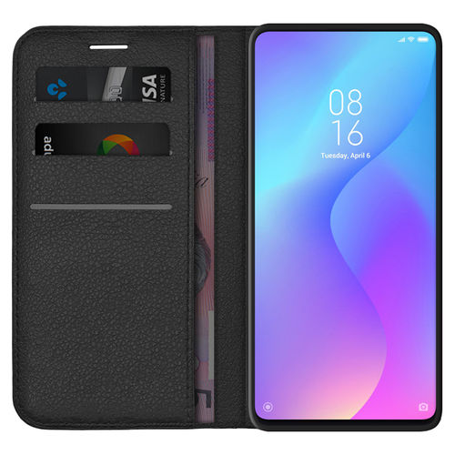 Leather Wallet Case & Card Pouch for Xiaomi Mi 9T / Redmi K20 Pro - Black